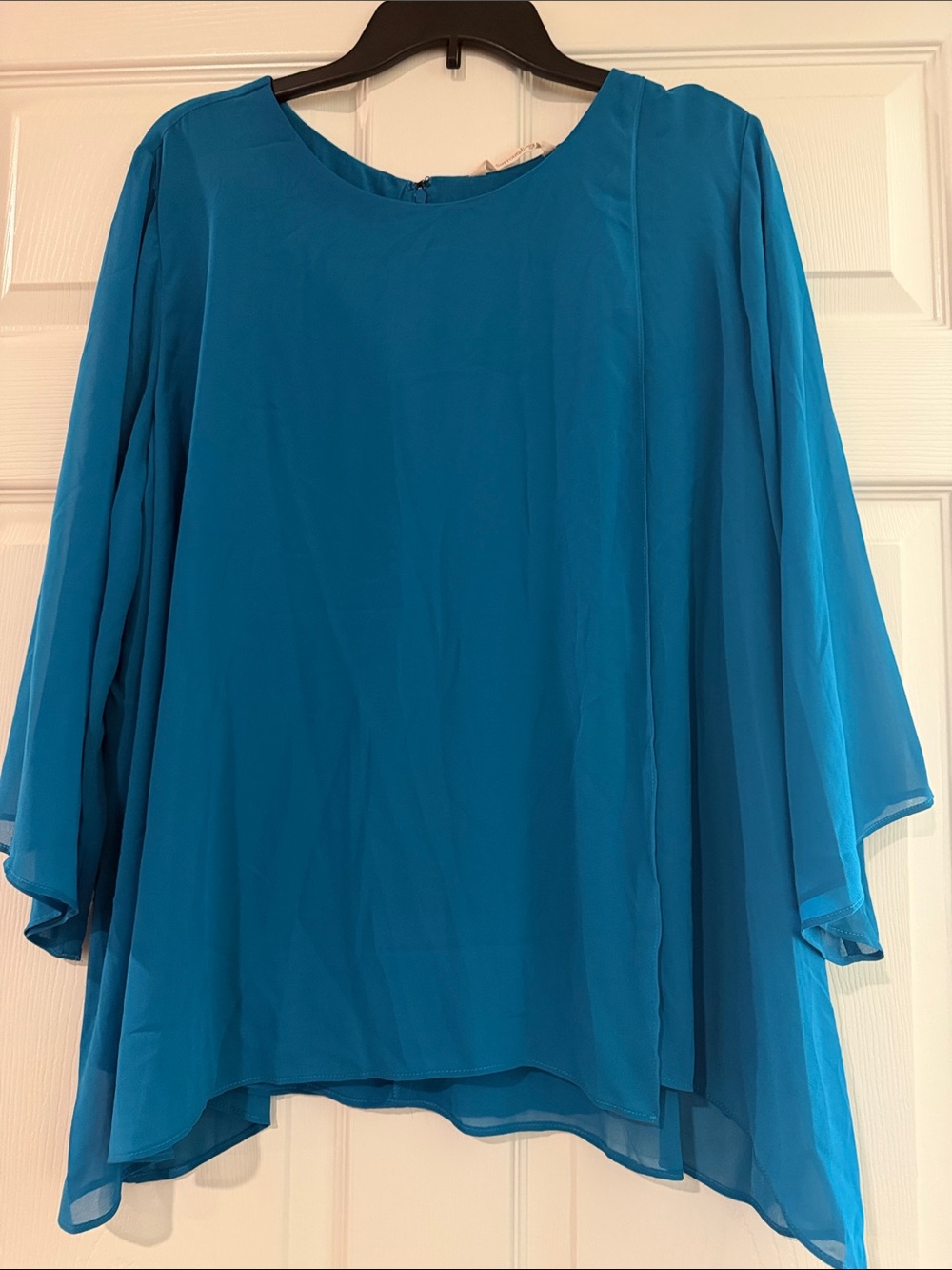 Soft Surroundings Teal Blue Flowing Chiffon Tunic